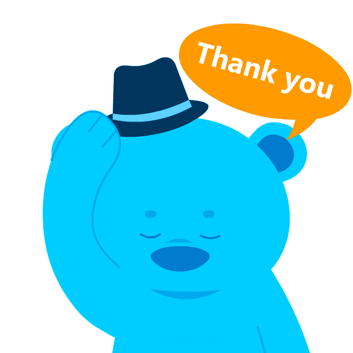 Thanking animated bear